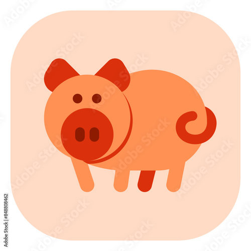 Editable pig, sow, boar vector icon. Animal, farm, livestock. Part of a big icon set family. Perfect for web and app interfaces, presentations, infographics, etc