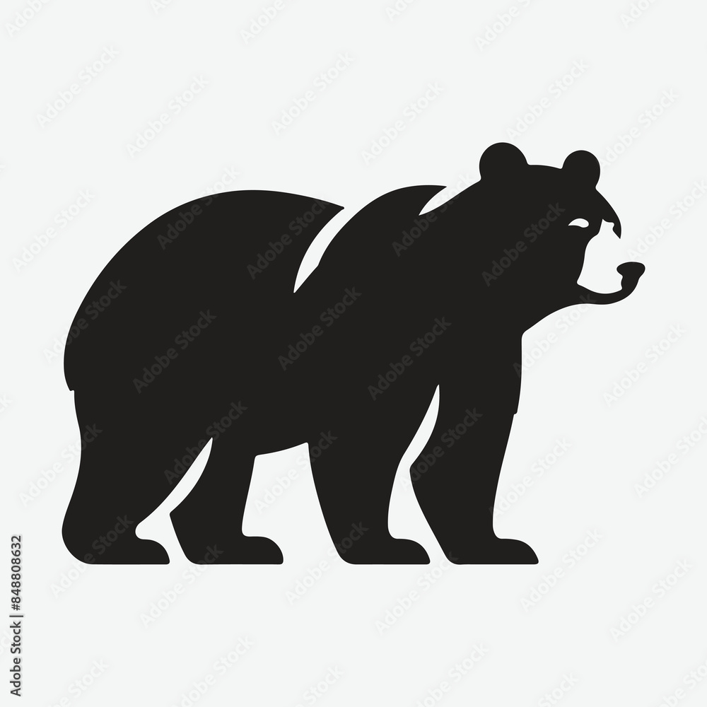 Majestic Bear Silhouette Set: Perfect for Any Creative Project Majestic Bear Silhouette Set: Perfect for Any Creative Project