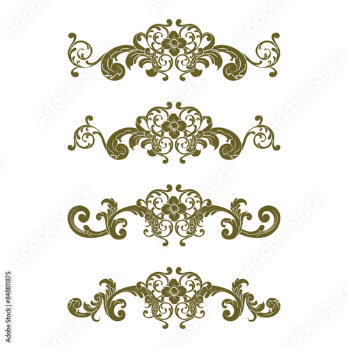 Classic Vitage Wedding Ornaments Frames Separator Elements Classic Vintage Wedding Invitation Hand Drawn