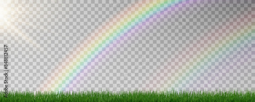 Rainbow icon, rainbow. Raindrops on transparent background. Realistic spectrum rainbow on a transparent background png.