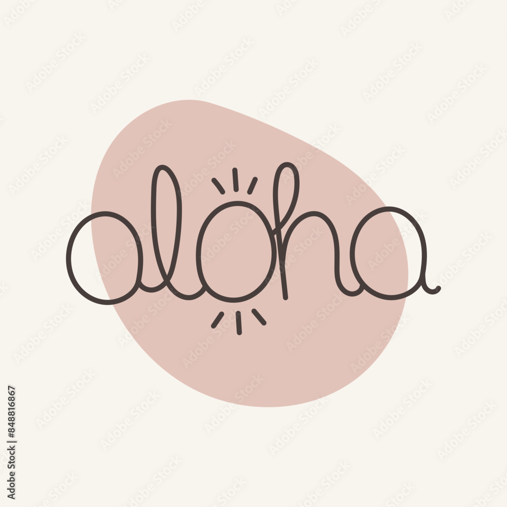 Hand lettering word ALOHA. Perfect for summer and travel designs. Hand lettering word ALOHA. Perfect for summer and travel designs.