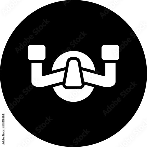 Vector Design Aeroplane Steering Wheel Icon Style