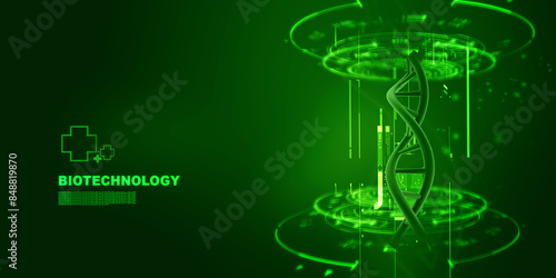 3d illustration of dna structure, abstract background