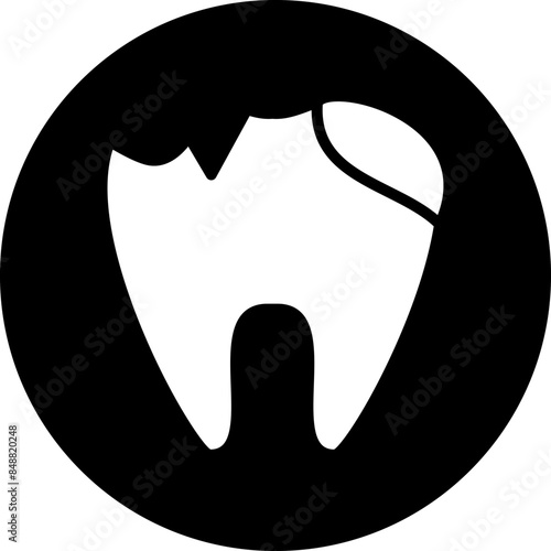 Vector Design Tooth Decayed Icon Style
