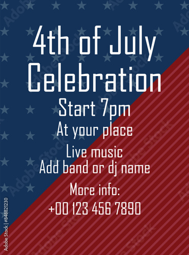 4th of July celebration flyer  poster social media post design