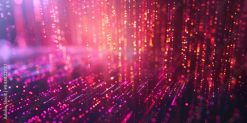 Obraz premium Data technology background. Big data visualization. Flow of data. Information code. Background in a matrix style. 4k rendering, Bright color, realistic