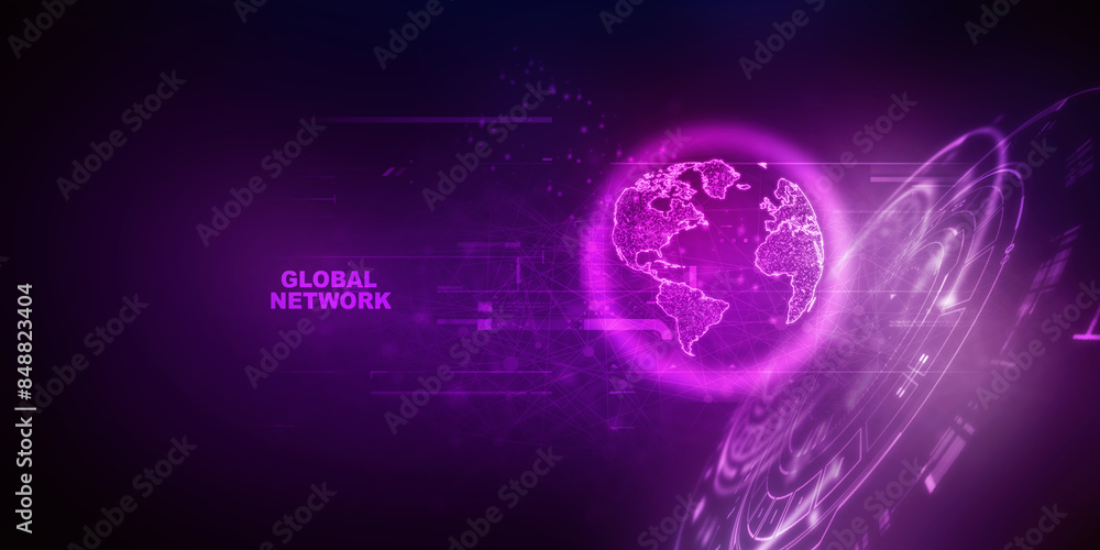 Obraz premium 2d illustration world map abstract background