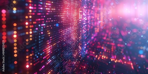  Data technology background. Big data visualization. Flow of data. Information code. Background in a matrix style. 4k rendering, Bright color, realistic