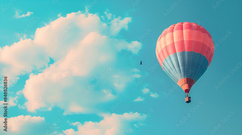 Hot air balloon flying above clouds. Adventure and travel,Colorful hot air balloon is flying in the blue sky above the trees,Colourfull balloon festival in the sky
Hot air balloon flying above clouds. Adventure and travel,Colorful hot air balloon is flying in the blue sky above the trees,Colourfull balloon festival in the sky