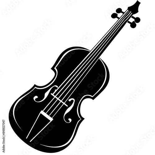 Violin icon silhouette vector illustration