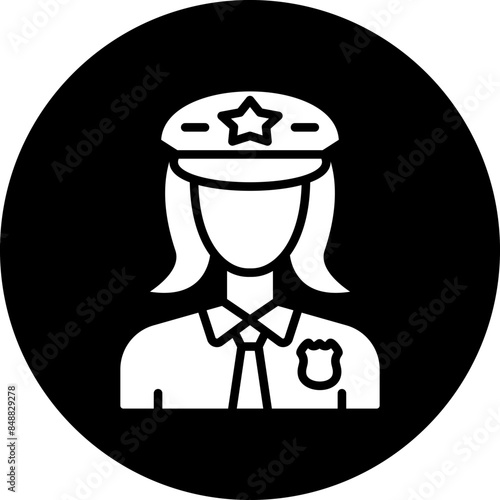 Vector Design Lady Police Icon Style