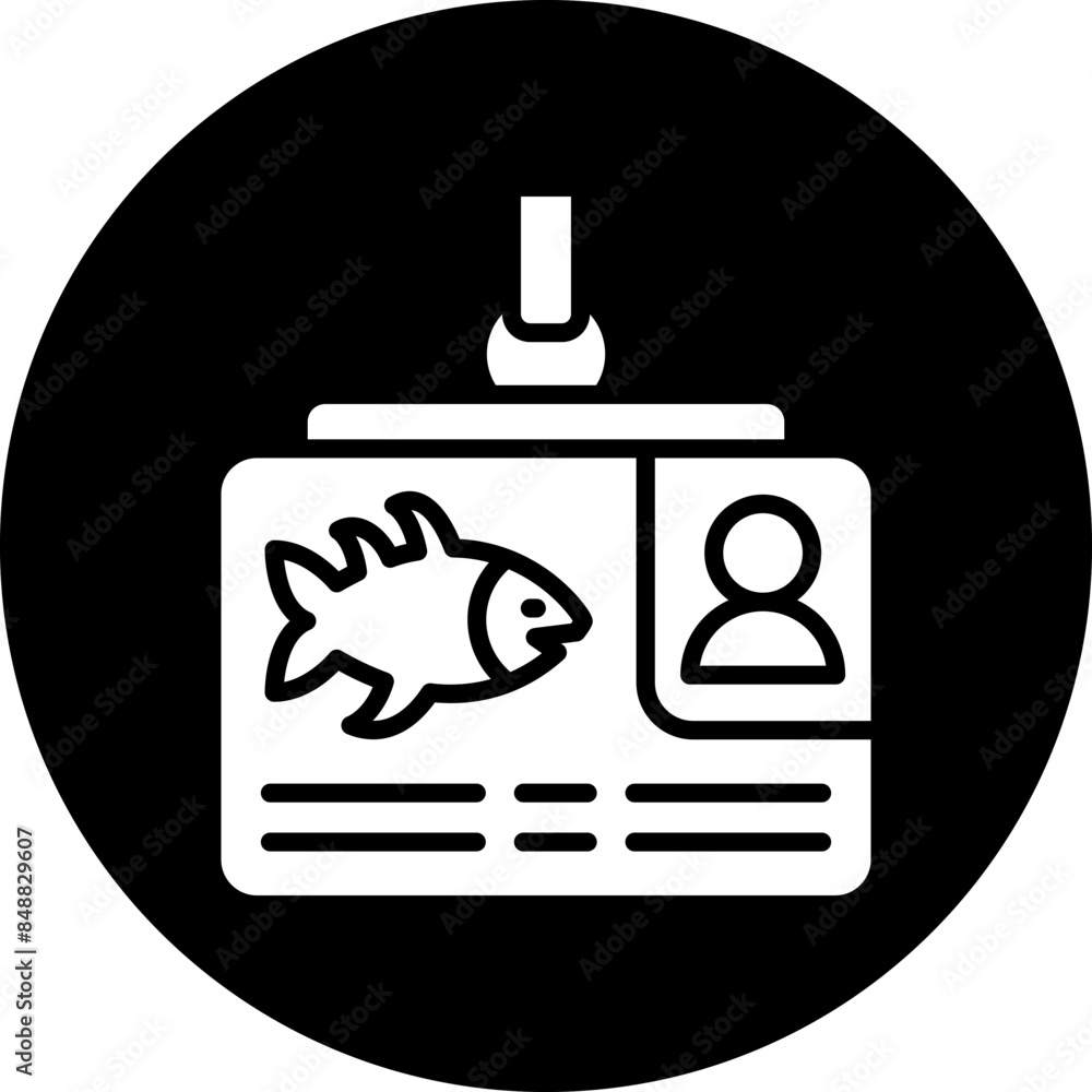 Vector Design Fishing License Icon Style Vector Design Fishing License Icon Style