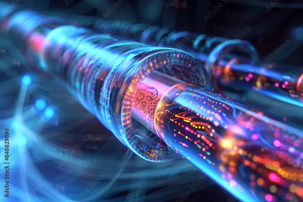 Illustration depicting high-speed optical data flow Illustration depicting high-speed optical data flow