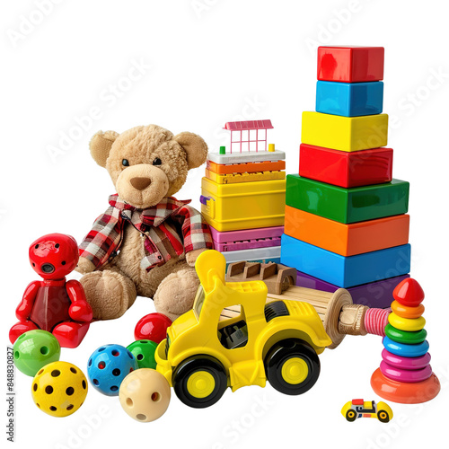 children's toys isolated on transparent background photo