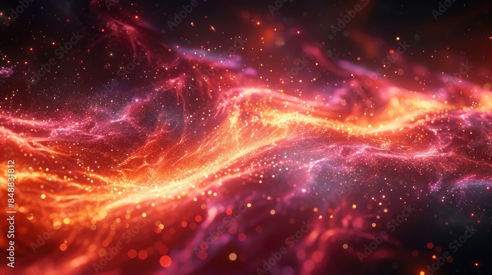 Cosmic Connections Between Stars In A 3D Abstract Form, Abstract Background HD For Designer