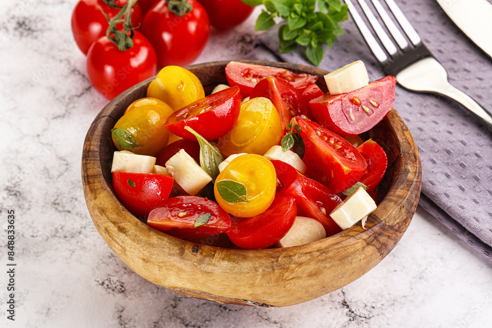 Italian Caprese salad with tomato and mozzarella Italian Caprese salad with tomato and mozzarella