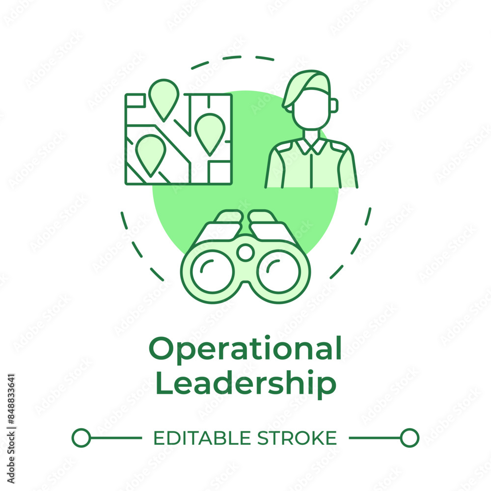 Operational leadership green concept icon. Military task, local map. Town location. Round shape line illustration. Abstract idea. Graphic design. Easy to use in infographic, presentation Operational leadership green concept icon. Military task, local map. Town location. Round shape line illustration. Abstract idea. Graphic design. Easy to use in infographic, presentation