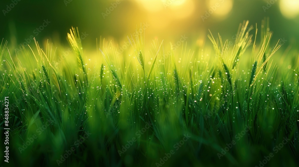Obraz premium Green Abstract Depiction Of A Meadow, Abstract Background HD For Designer