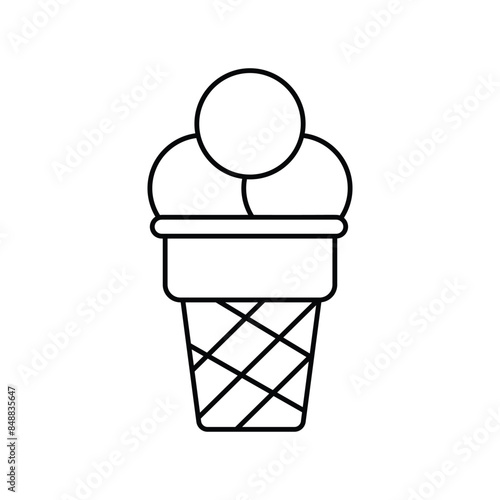 ice cream icon with white background vector stock illustration