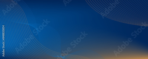 Abstract vector gradient background blue orange waves  photo