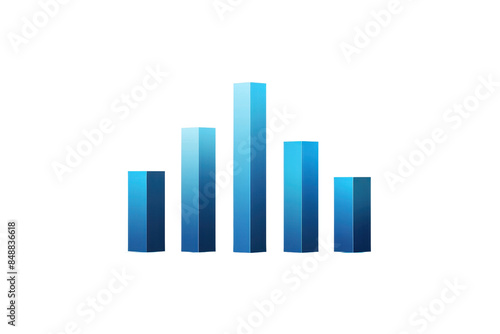 A modern 3D blue bar chart icon representing data analytics, statistics, and business performance in a digital format. Free Download A modern 3D blue bar chart icon representing data analytics, statistics, and business performance in a digital format. - GFXLoad