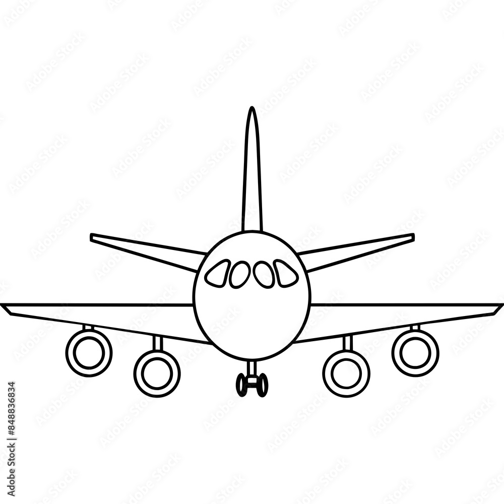 Passenger airplane vector illustration on white background