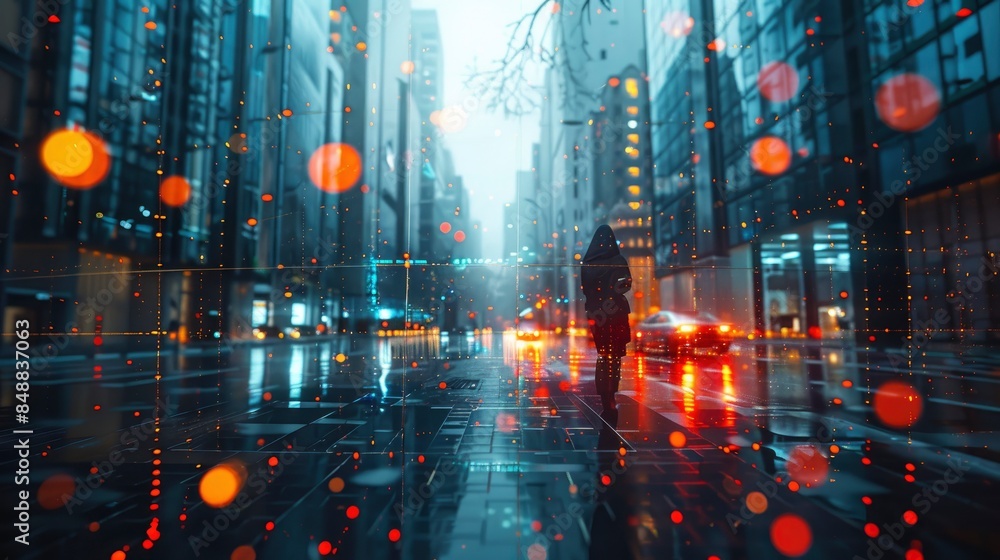 Artistic Representation Of Building Connections In A Cyberpunk City, Abstract Background HD For Designer Artistic Representation Of Building Connections In A Cyberpunk City, Abstract Background HD For Designer