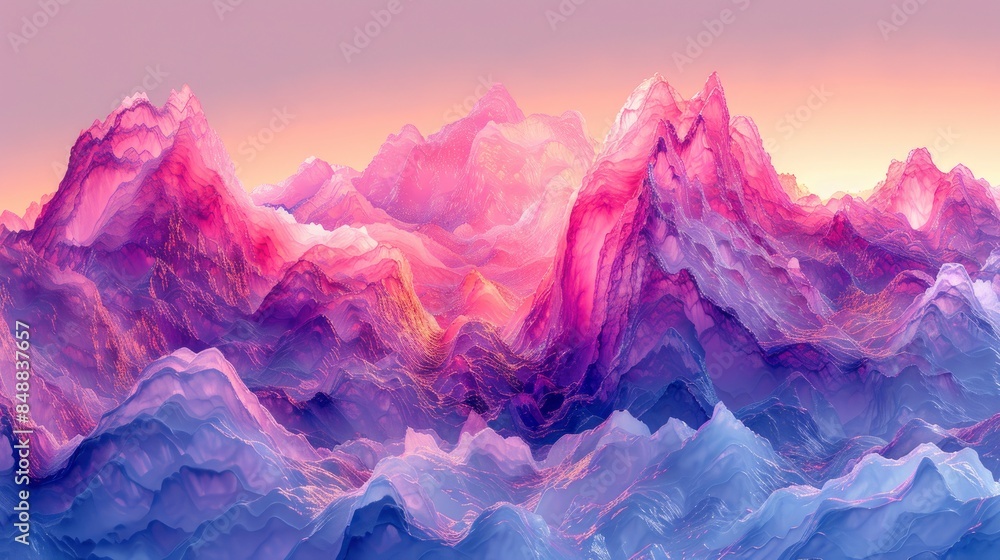 Obraz premium Artistic Wave Connections In An Abstract Mountain Range, Abstract Background HD For Designer