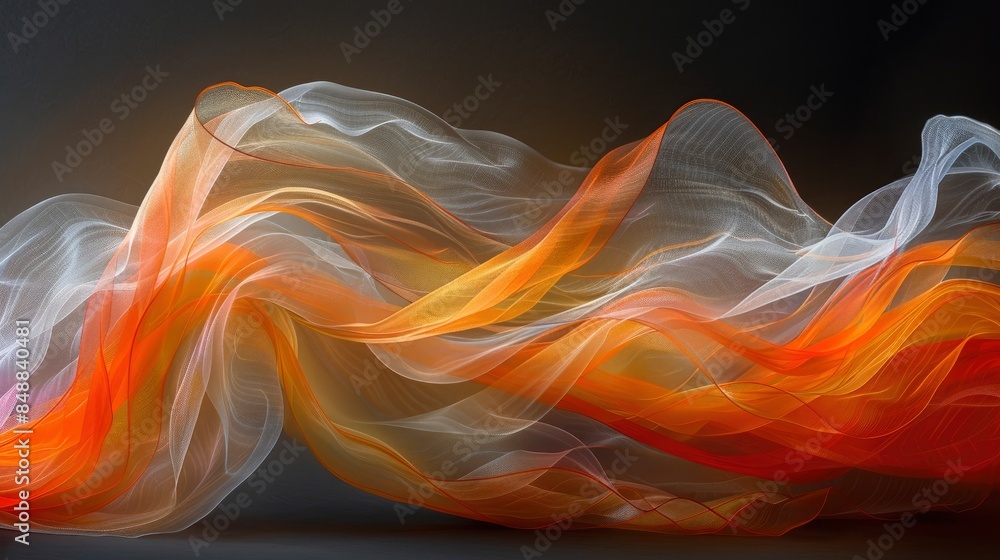Fototapeta premium Connections Between Light And Shadow In Abstract Wave Art, Abstract Background HD For Designer