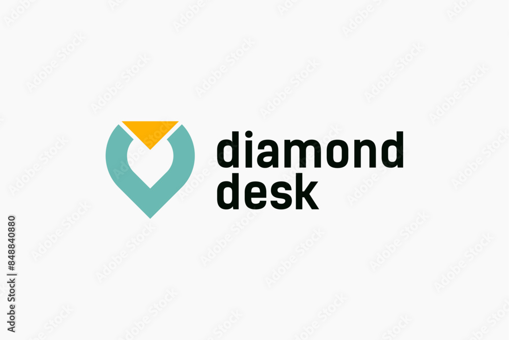 Innovative Diamond desk logo design editable vector Innovative Diamond desk logo design editable vector