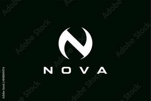 Letter N logo Nova round design editable vector 