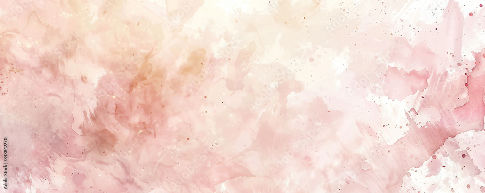 Fototapeta premium Light pink and beige watercolor background with subtle pastel tones, perfect for elegant designs or artistic projects that need an air of softness and sophistication. 