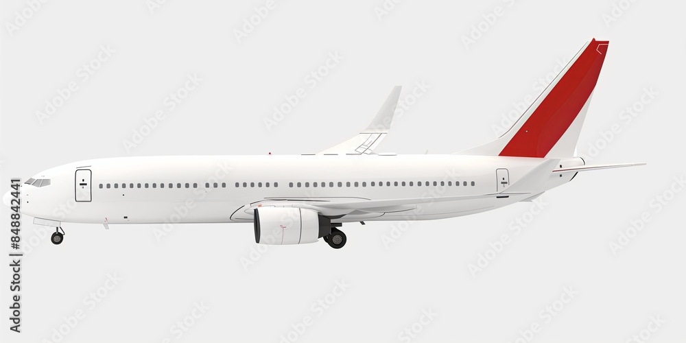 Fototapeta premium White airplane on white background