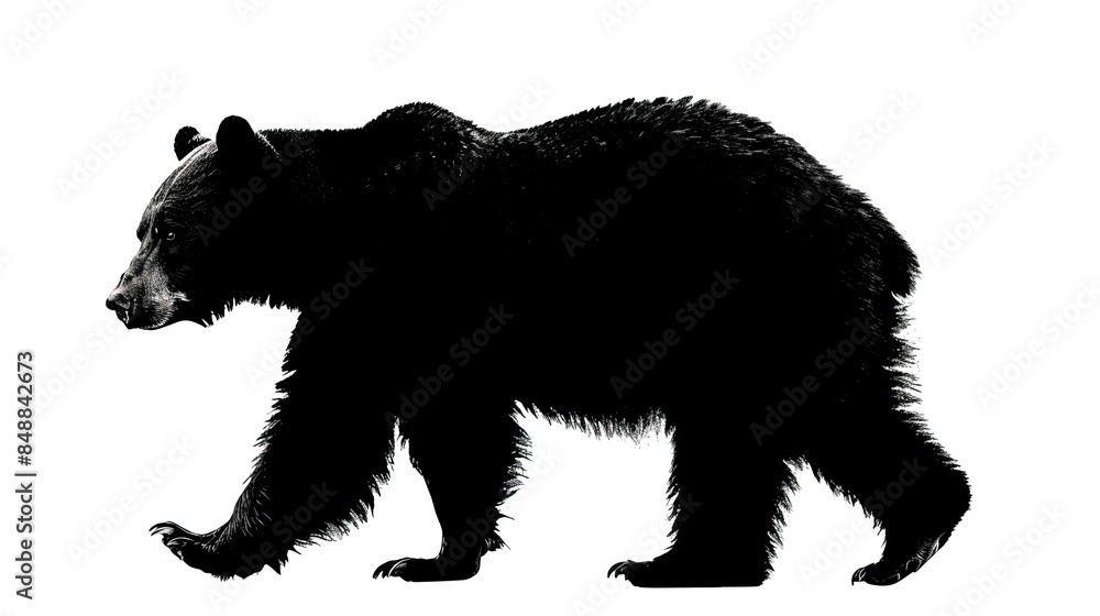 silhouette bear isolated on white background, Bear Drawing silhouette bear isolated on white background, Bear Drawing