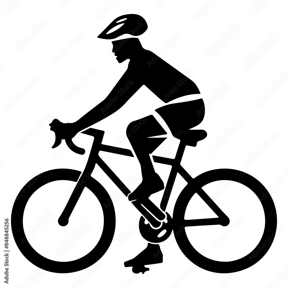 Bicyclist in Black and White, illustration, vector ,illustration, silhouette. Bicyclist in Black and White, illustration, vector ,illustration, silhouette.