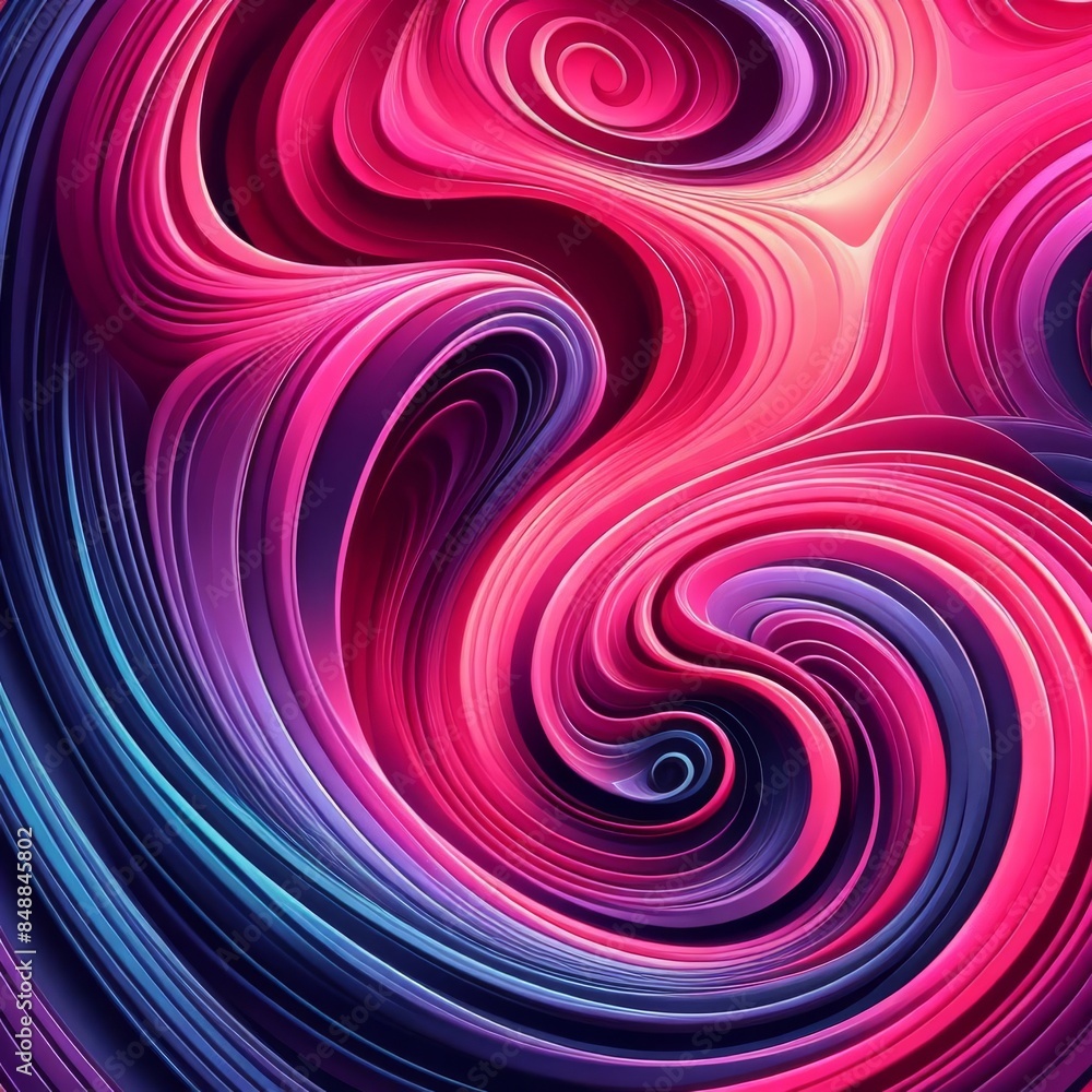 Obraz premium An enchanting digital art piece featuring colorful abstract swirls in shades of pink and purple. The vibrant hues and fluid motion convey a sense of creativity and energy, perfect for modern artistic