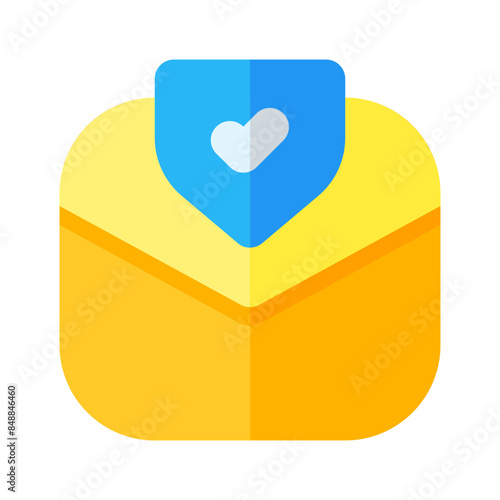 official verified account email icon flat design style