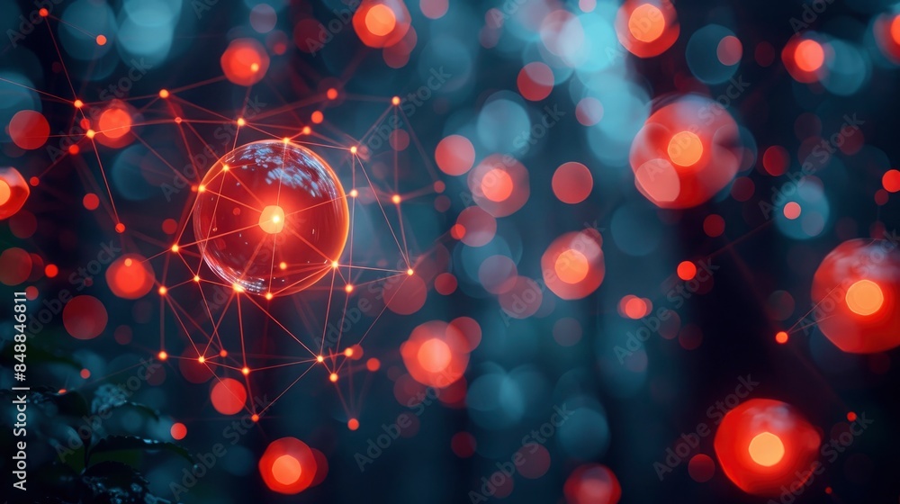 Abstract Wave Representation Of Connections In A City At Night, Abstract Background HD For Designer Abstract Wave Representation Of Connections In A City At Night, Abstract Background HD For Designer