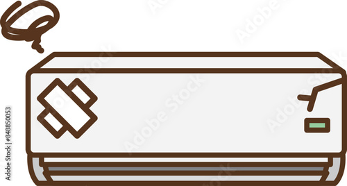 Illustration of a broken indoor air conditioner.