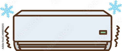 Illustration of a frozen indoor air conditioner.