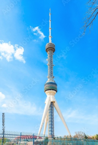 The Tashkent Television Tower is a 375-metre-high (1,230 ft) tower, located in Tashkent, Uzbekistan and is the twelfth tallest tower in the world.