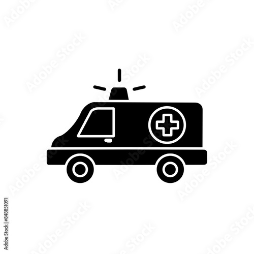 Ambulance icon vector. ambulance truck icon vector. ambulance car, fast medical transportation illustration, isolated on white