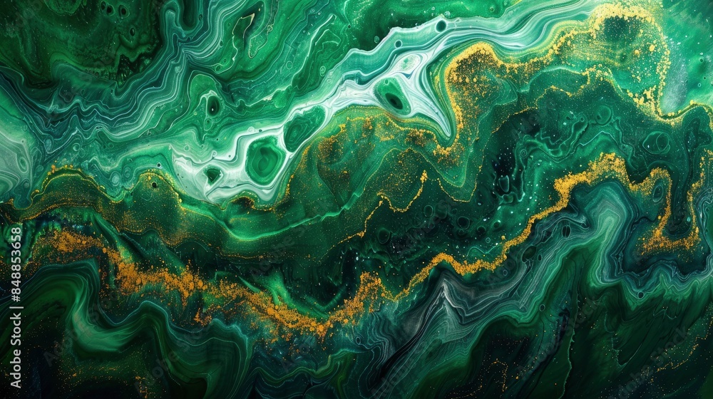 Abstract Green Art With Fluid Shapes, Abstract Background HD For Designer Abstract Green Art With Fluid Shapes, Abstract Background HD For Designer