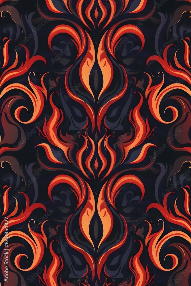Captivating Flat of Stylized Fiery Flames and Sharp Lines for an Aggressive Abstract Design Captivating Flat of Stylized Fiery Flames and Sharp Lines for an Aggressive Abstract Design
