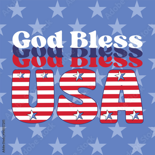 God Bless USA T-Shirt Design Vector Illustration Graphic