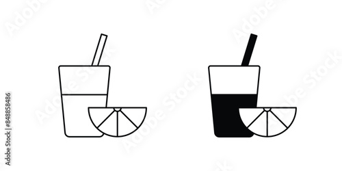 orange juice icon with white background vector stock illustration