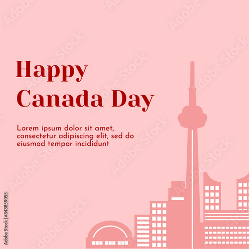 Canada Day celebration background suitable for promotion advertising, greeting card, poster, and background. Canada Independence Day background, poster, flyer.