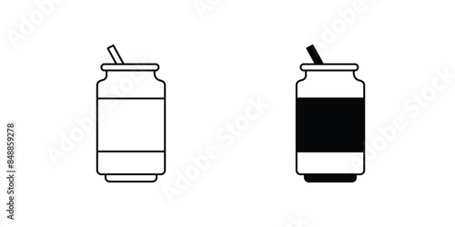 soda can icon with white background vector stock illustration