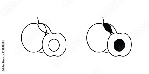 apricot icon with white background vector stock illustration