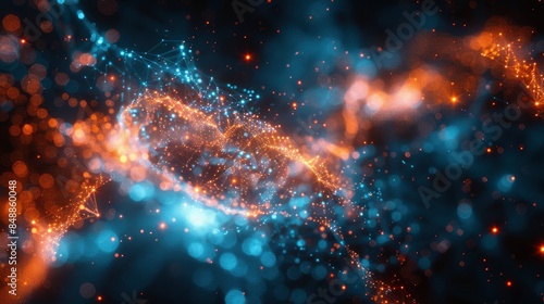 Abstract 3D Depiction Of Connections In A Microscopic World  Abstract Background HD For Designer